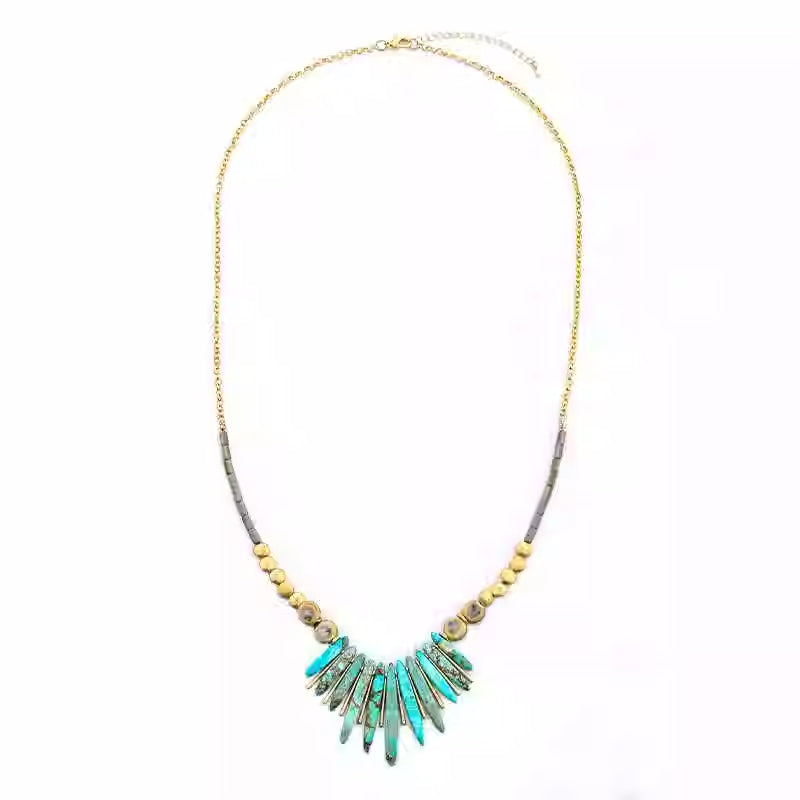 Bohemian-style Minimalist Geometric Natural Stone Necklace - Beauty Accessories
