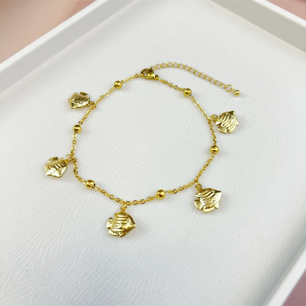 Ocean Series Stainless Steel Women's Anklet - Beauty Accessories