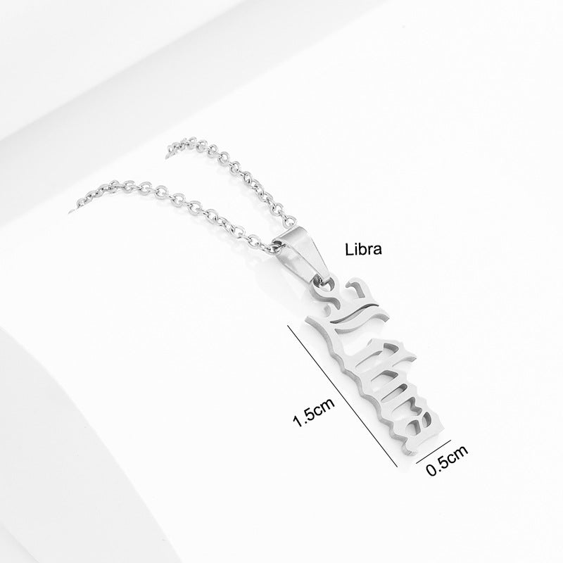 Stainless Steel Zodiac Necklace - Beauty Accessories