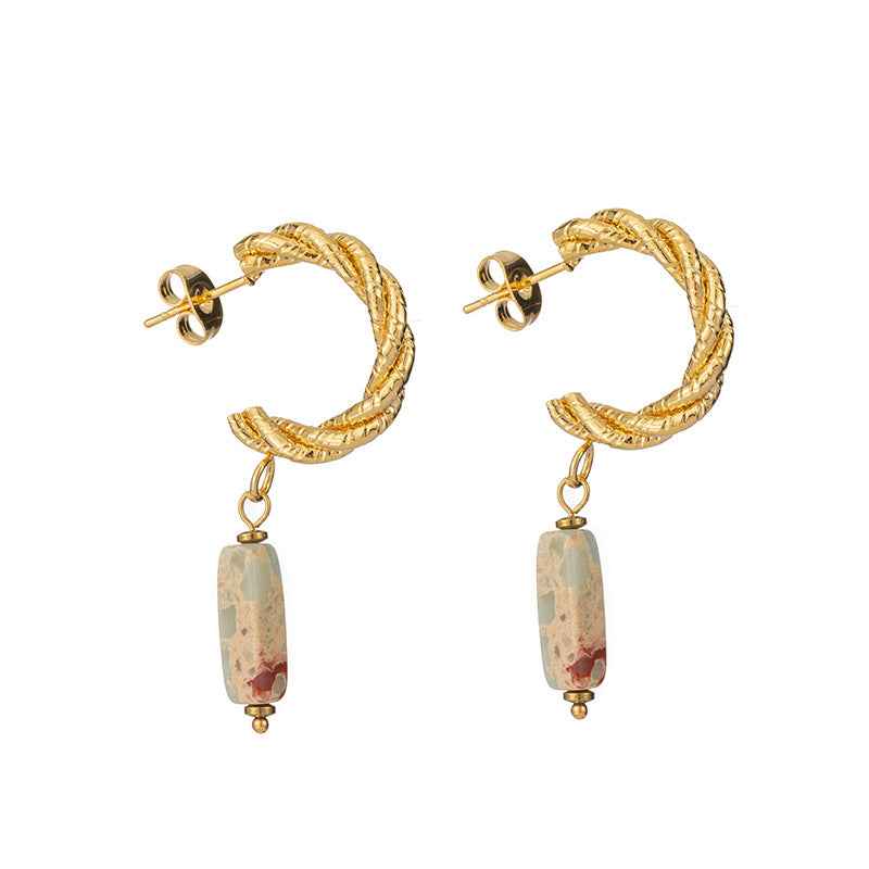 Women's Embossed Stainless Steel Earrings