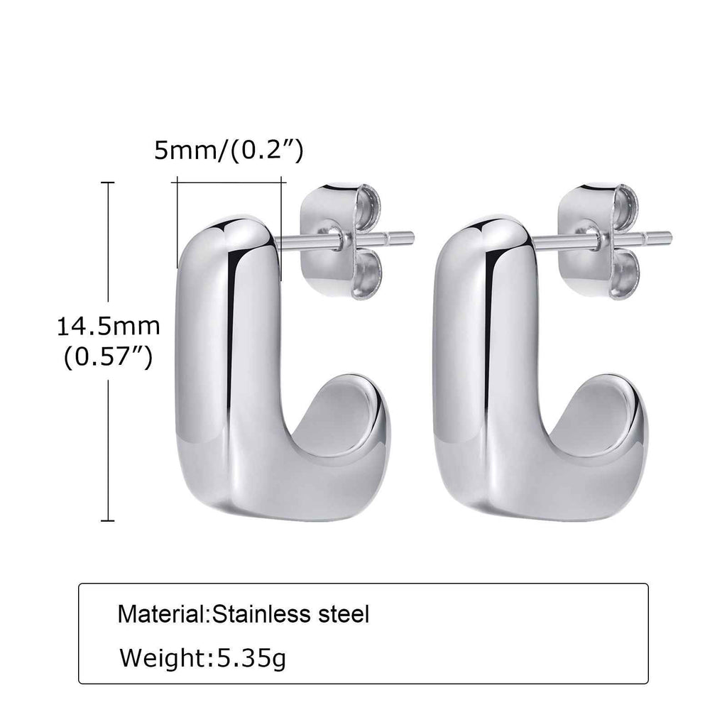 Stainless Steel Plain Geometric Earrings - Beauty Accessories