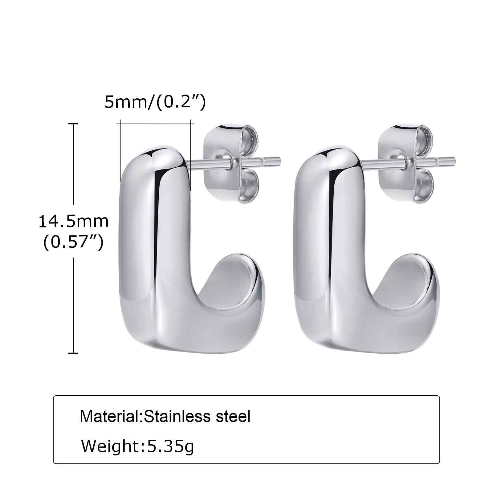 Stainless Steel Plain Geometric Earrings - Beauty Accessories