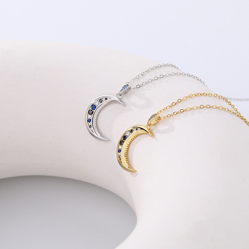 Yuanfan 925 Sterling Silver Moon Necklace - Beauty Accessories