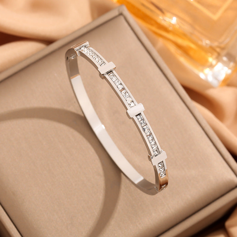 Rhinestone Bracelet Simple Zircon Double Layer - Beauty Accessories