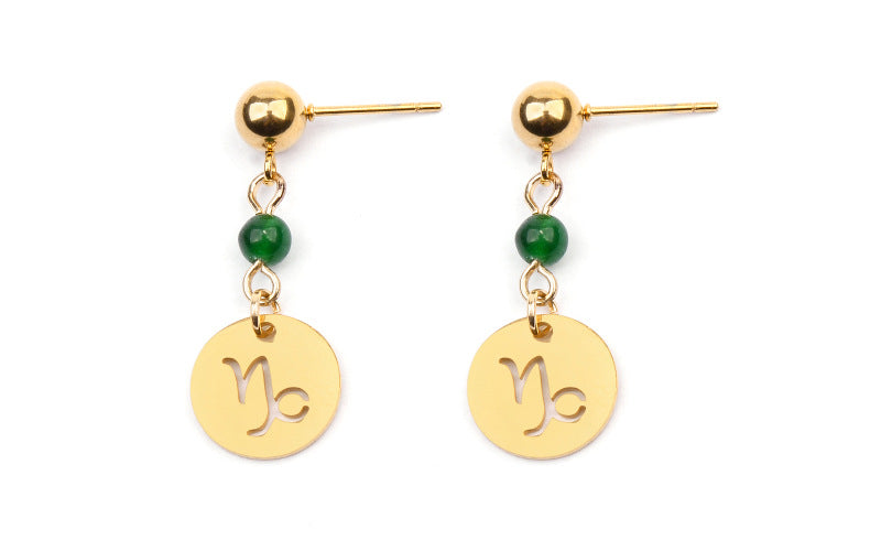 Stainless Steel Twelve Constellation Earrings - Beauty Accessories