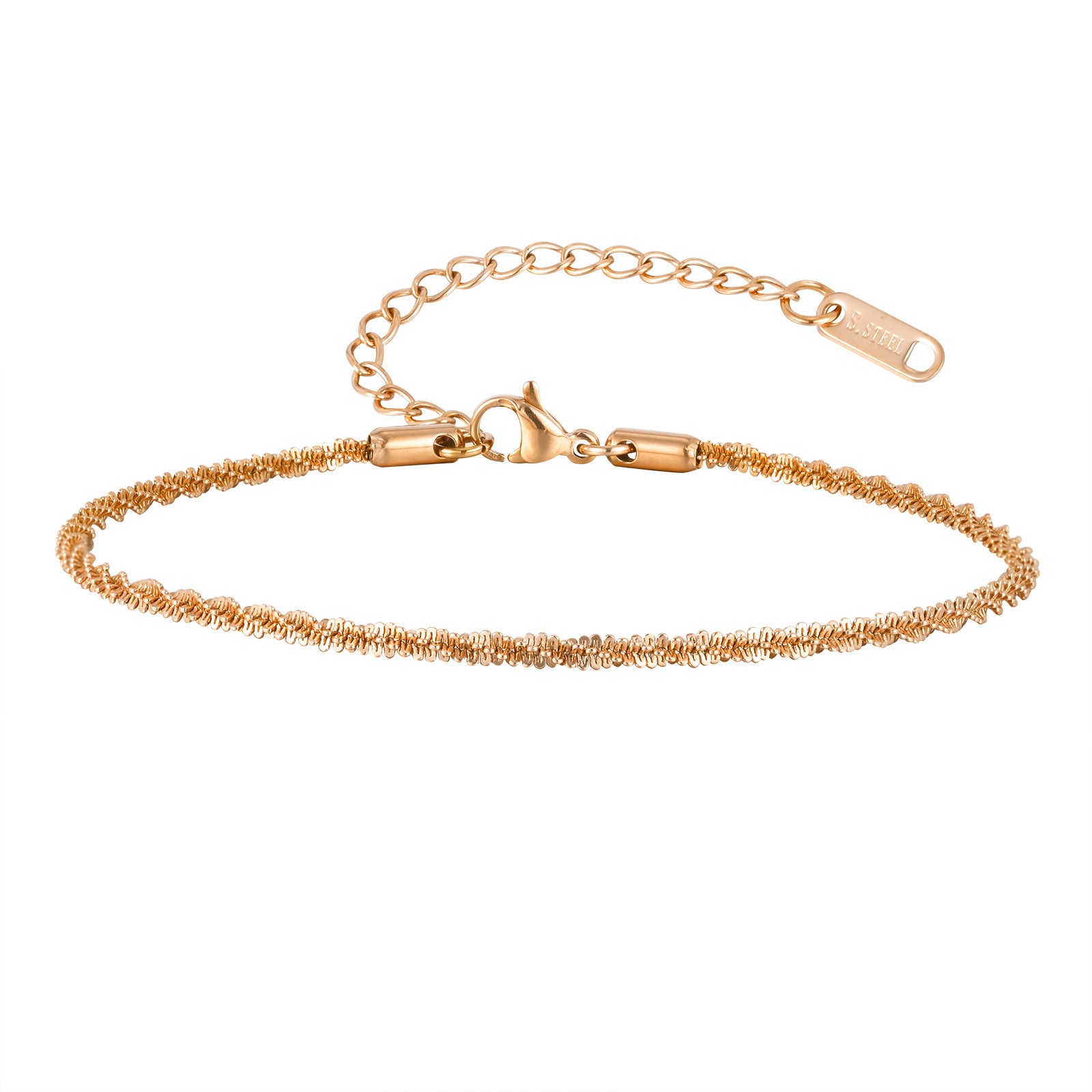 Fashion Summer Stainless Steel Hemp Flowers Chain Anklet - Beauty Accessories