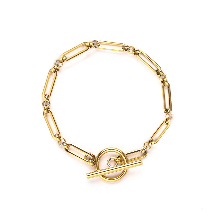 Ins Fashion Stainless Steel Chain Bracelet 18K Gold Plated
