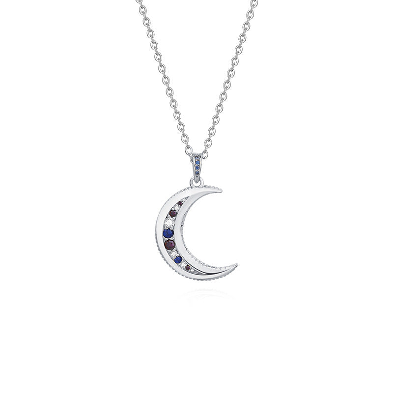 Yuanfan 925 Sterling Silver Moon Necklace - Beauty Accessories