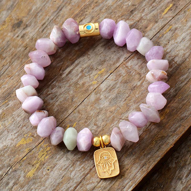 Bohemian Natural Stone Crystal Handmade Elastic Beaded Bracelet - Beauty Accessories