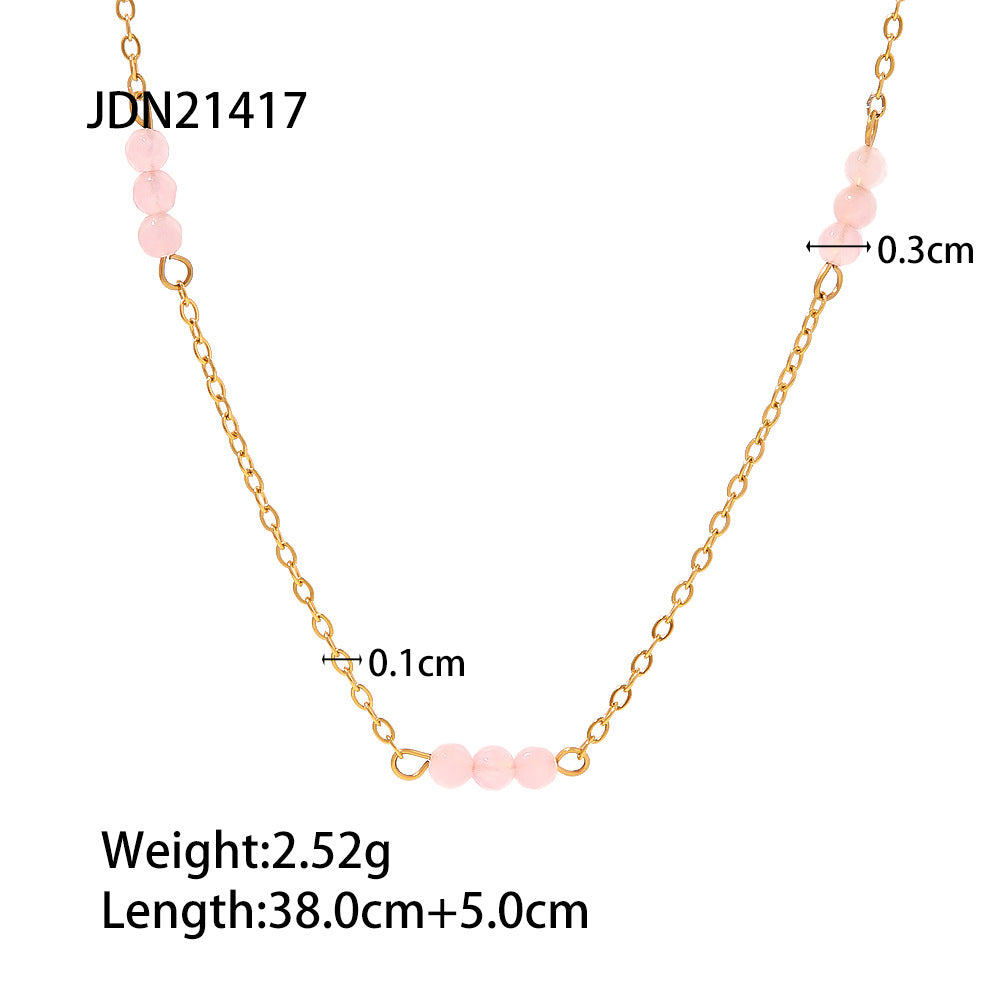 Necklace 18K Gold-plated Stainless Steel Pearl