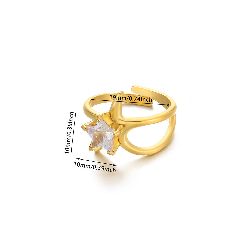 European And American New Stainless Steel Pearl Zircon Ring For Women - Beauty Accessories