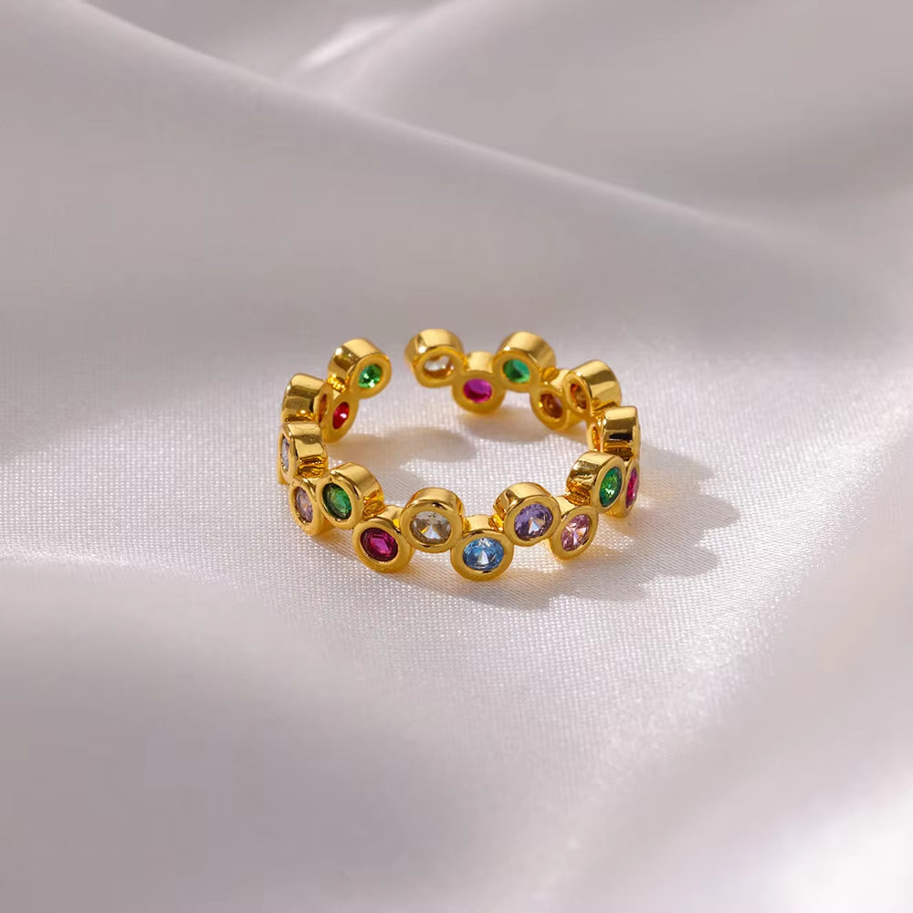 18K Gold Stainless Steel Fashionable Lip Shaped Flower Ring - Beauty Accessories
