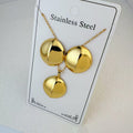 New Stainless Steel Plated 18k Gold Necklace Earring Set - Beauty Accessories