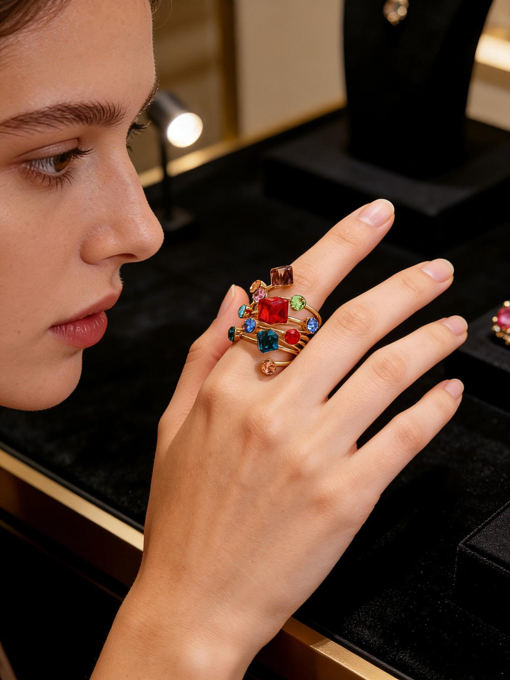 Boho Stackable Gemstone Rings Set For Women - Beauty Accessories