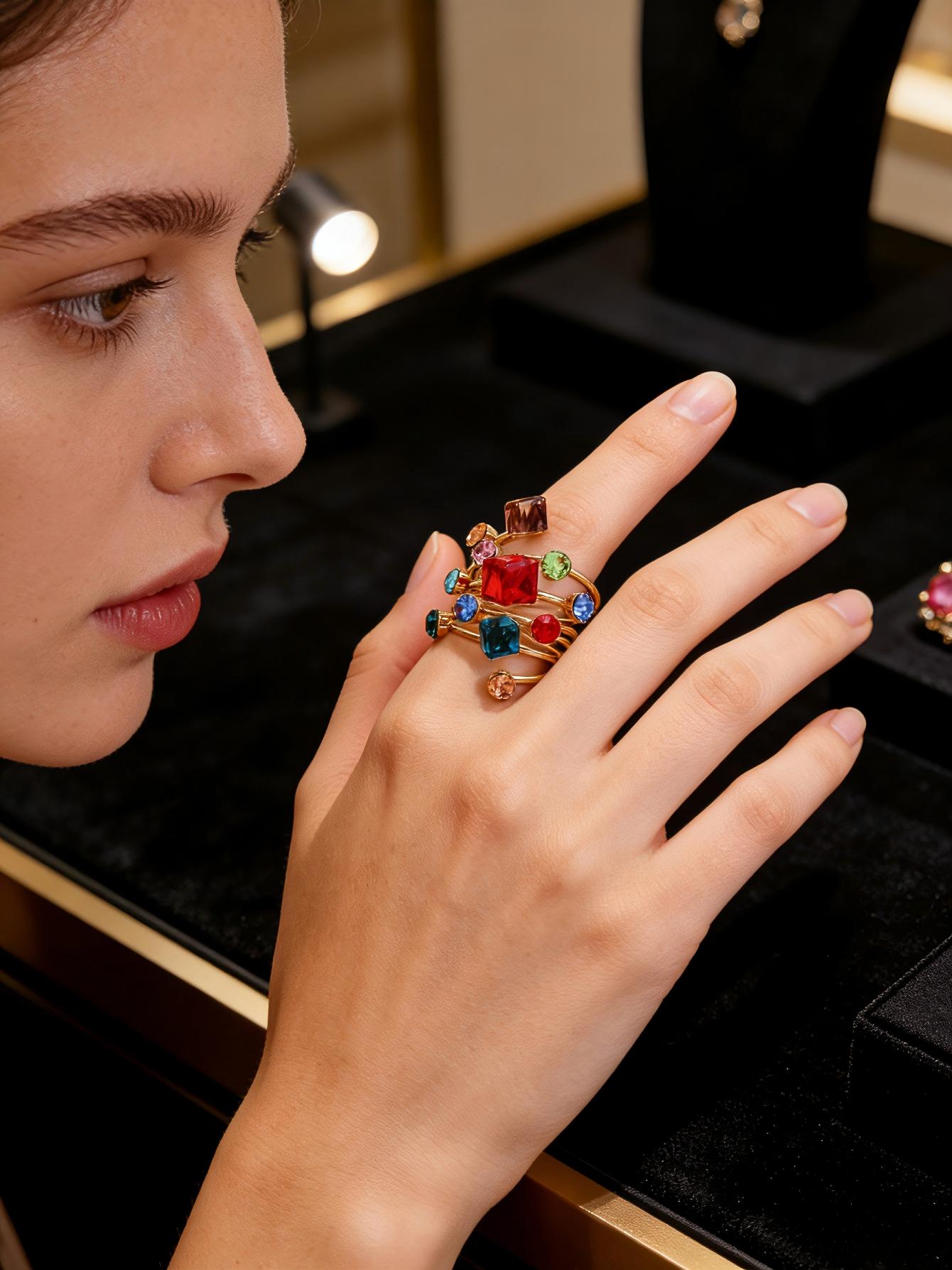 Boho Stackable Gemstone Rings Set For Women - Beauty Accessories