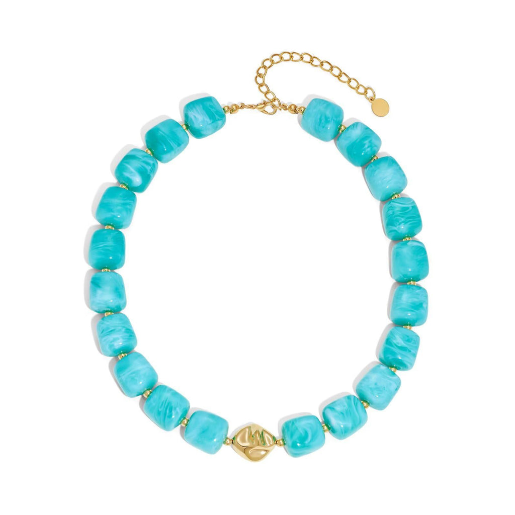 Bohemian-style Multicolor Resin Bead Necklace - Beauty Accessories
