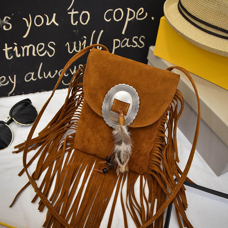 Bohemian Tassel Crossbody Small Feather Bag - Beauty Accessories