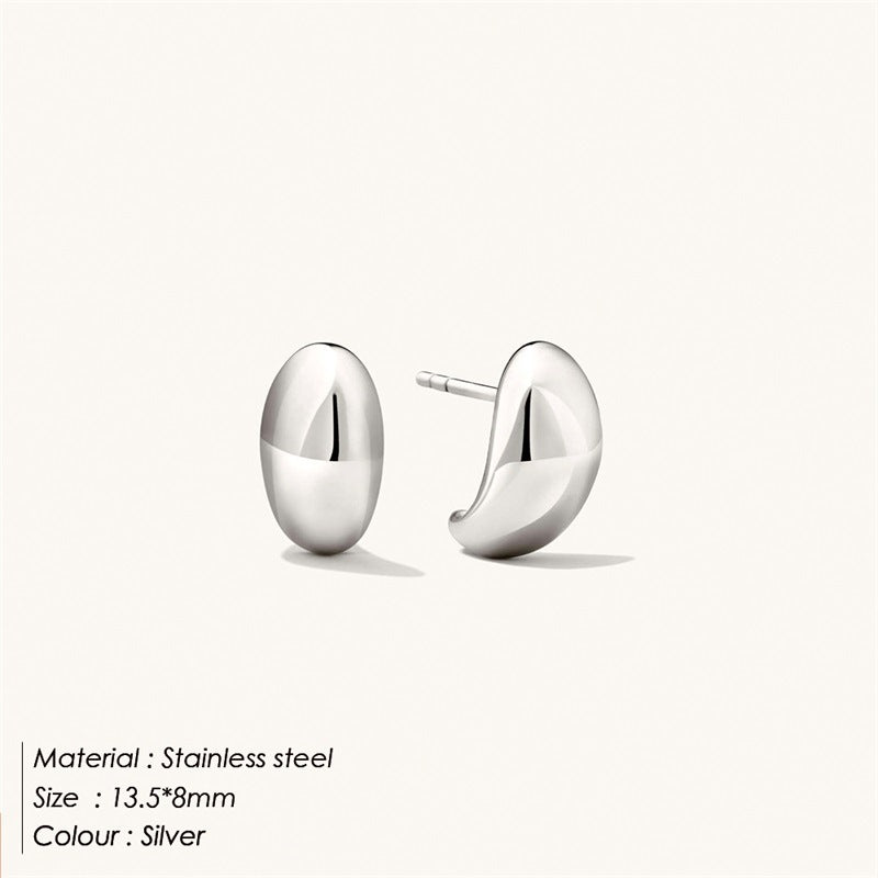 Stylish Simple Stainless Steel Earrings - Beauty Accessories