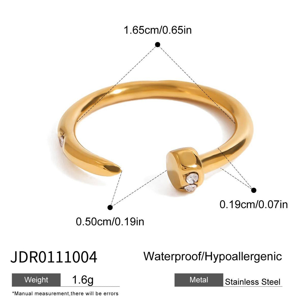 Stainless Steel Ring Women Niche Design Finger Bracelet - Beauty Accessories