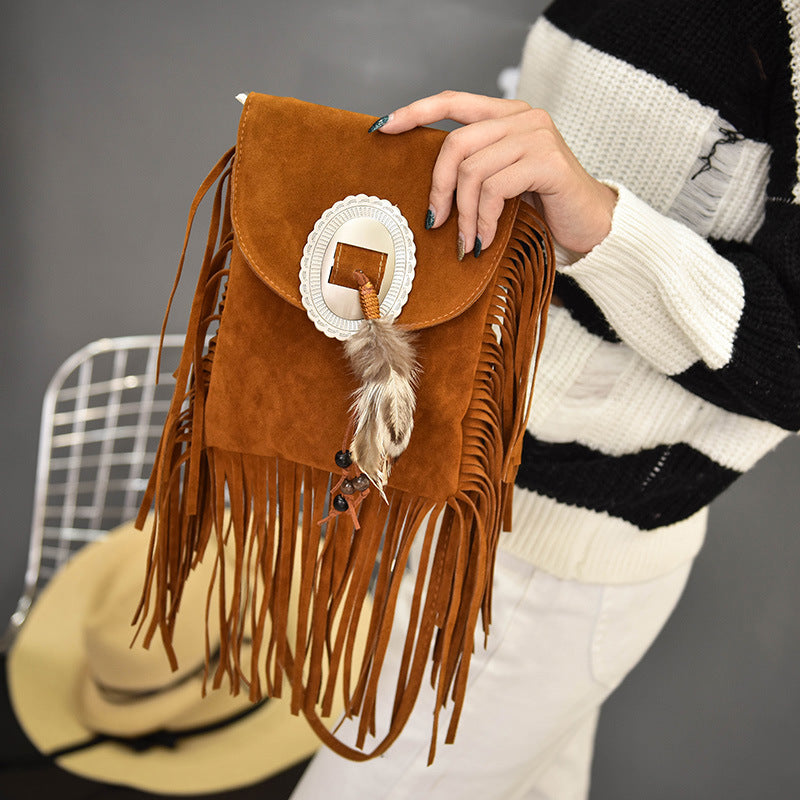 Bohemian Tassel Crossbody Small Feather Bag - Beauty Accessories