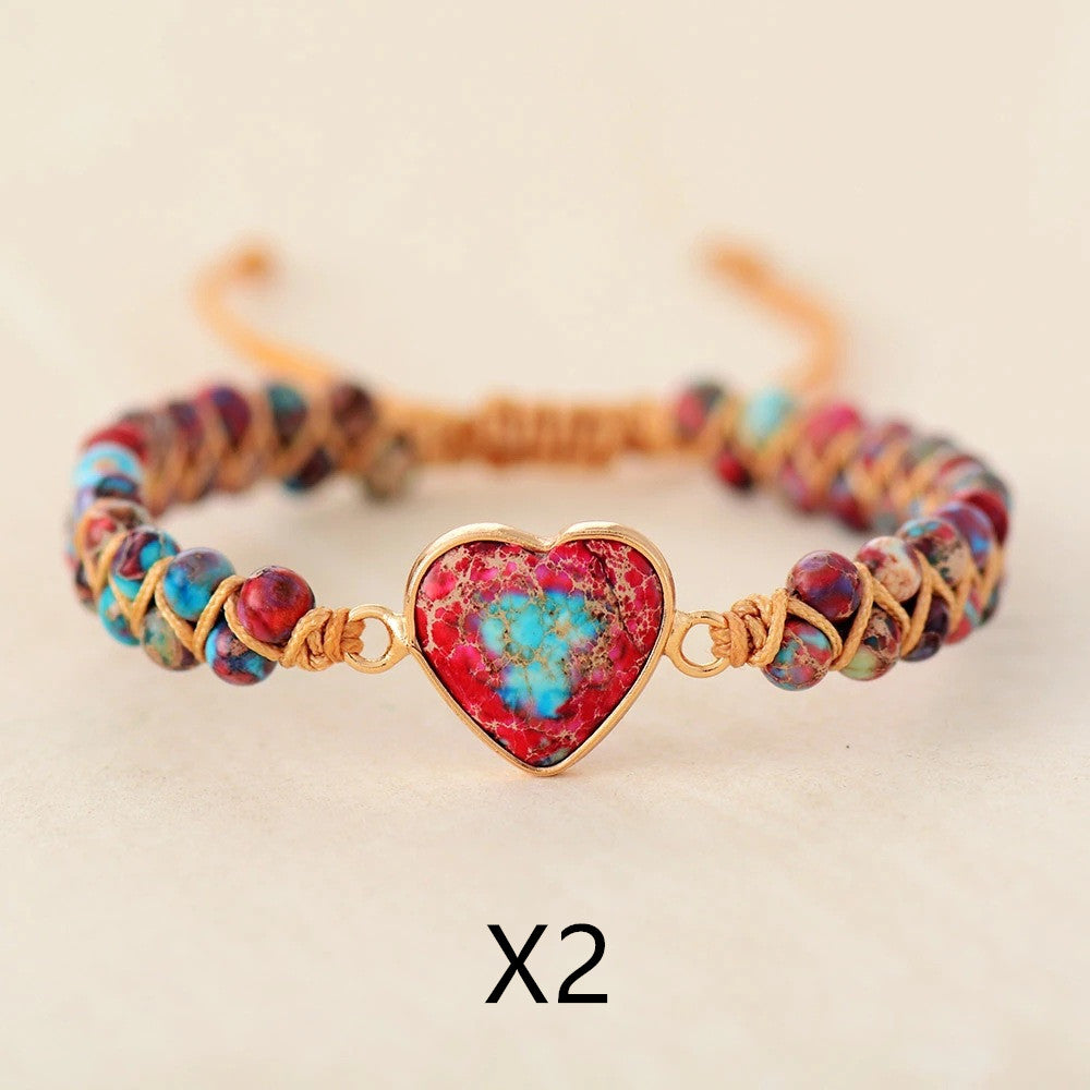 Red And Blue Love Emperor Stone Bracelet - Beauty Accessories
