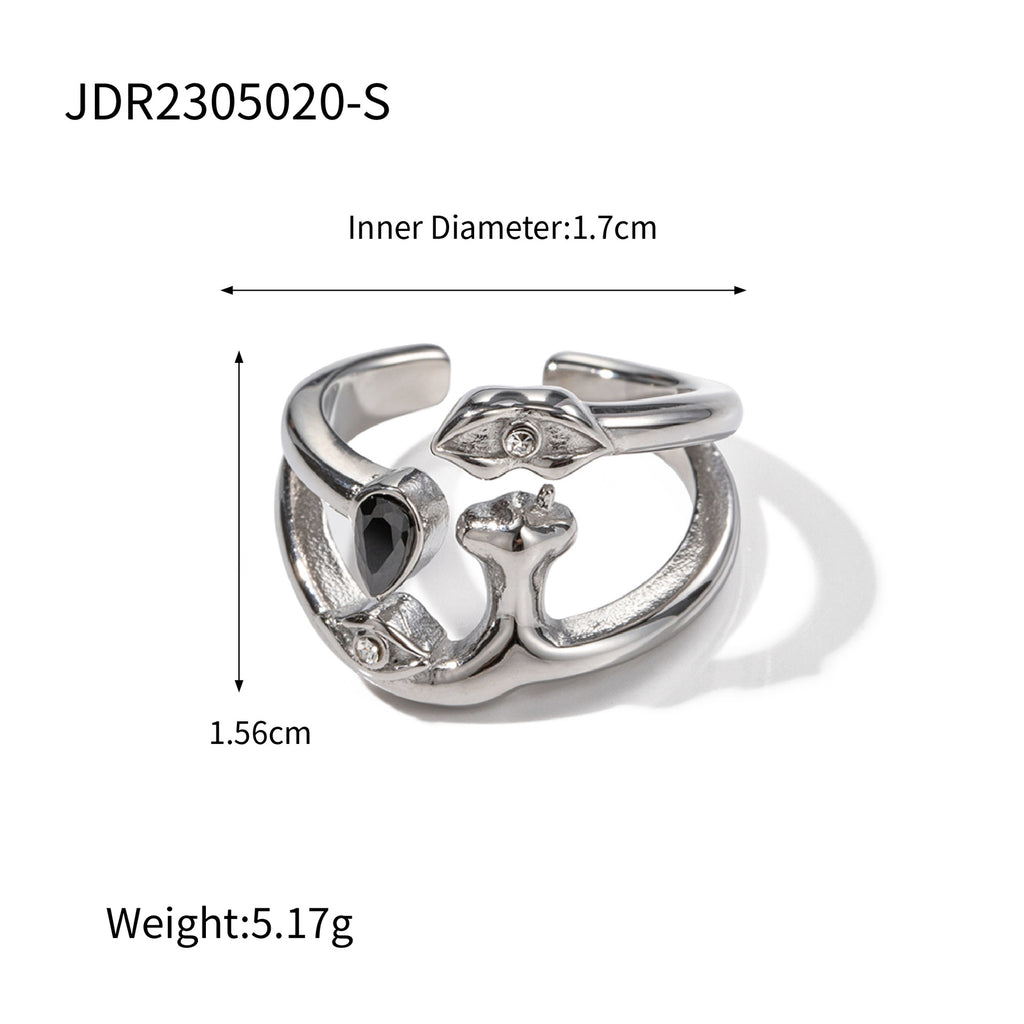 18K Gold Stainless Steel Geometric Trend Open Ring For Women - Beauty Accessories