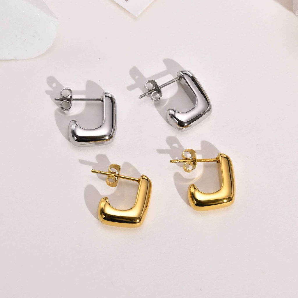 Stainless Steel Plain Geometric Earrings