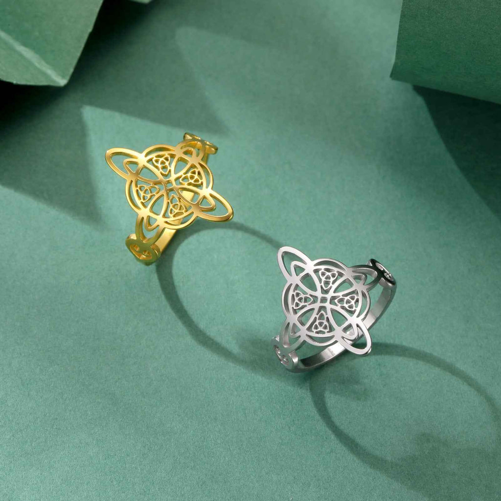 Cut Titanium Steel Witch Knot Men And Women Stainless Steel Ring