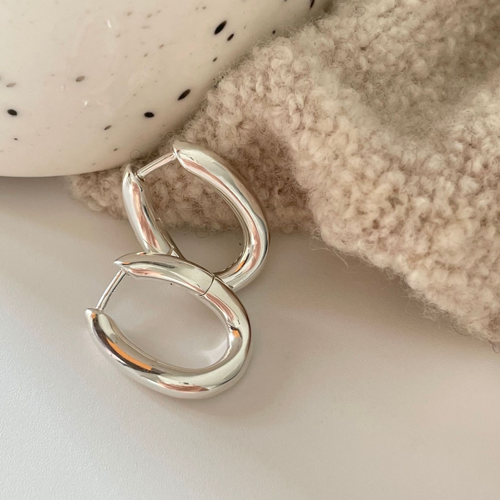 Sterling Silver Earring Jewelry Minimalist Personality - Beauty Accessories