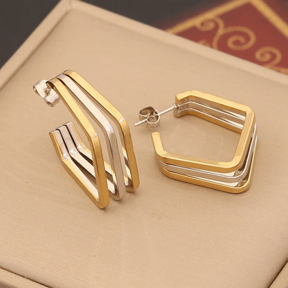 Personalized Linear Stainless Steel Earrings - Beauty Accessories
