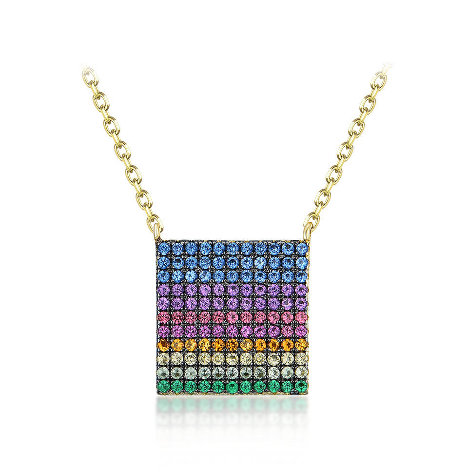 Square Zircon S925 Silver Simple Pendant - Beauty Accessories