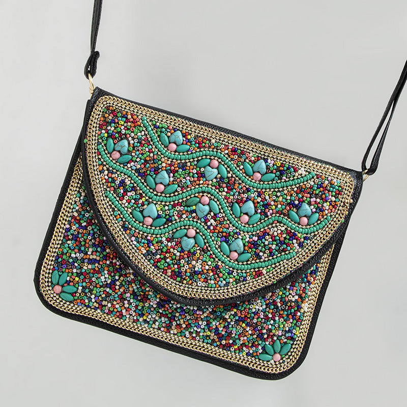 Bohemian Style Bag Bead Ethnic Style Satchel Shell Phone Bag - Beauty Accessories