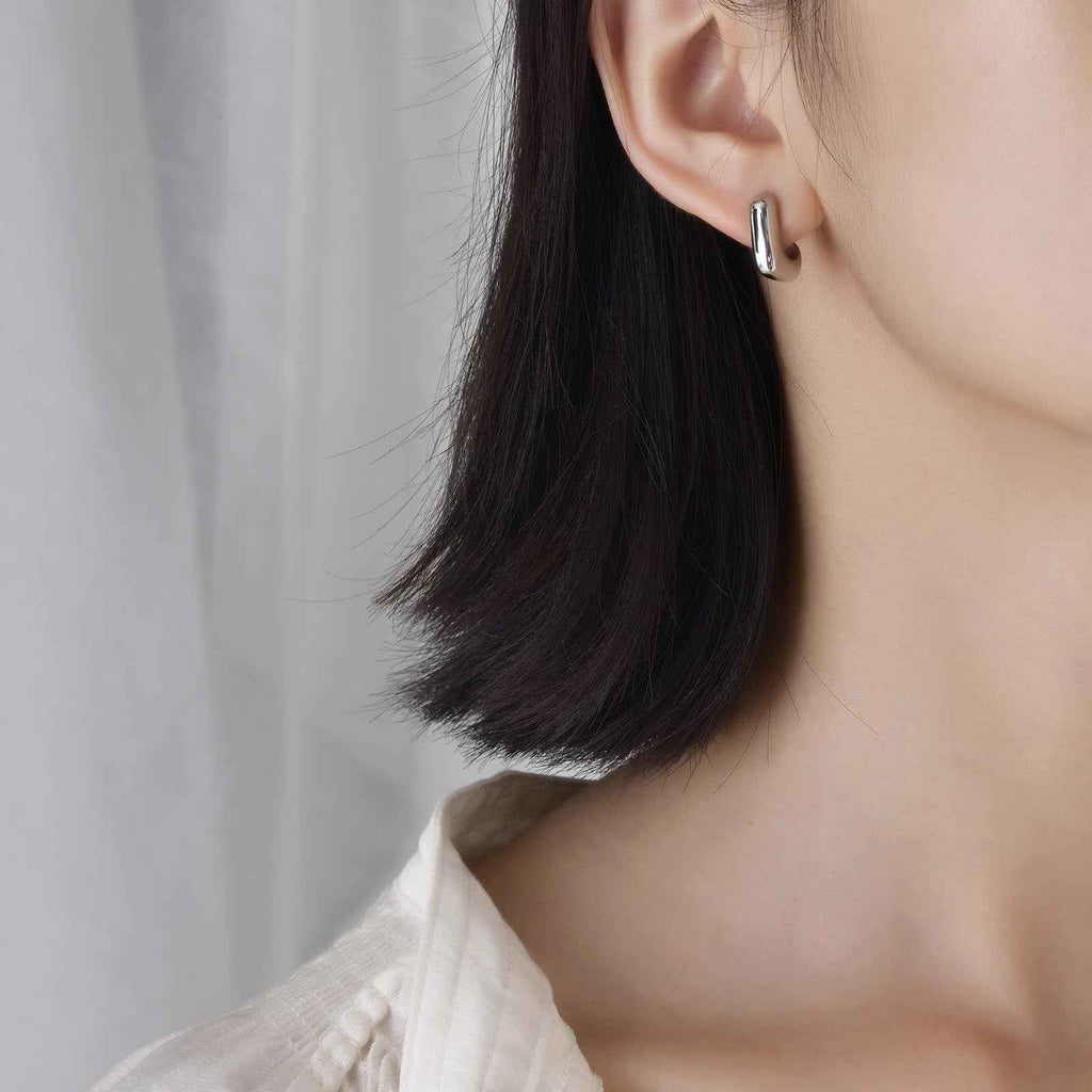Stainless Steel Plain Geometric Earrings