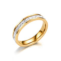 Fashion Rhinestones Rings Women Stainless Steel Ring - Beauty Accessories