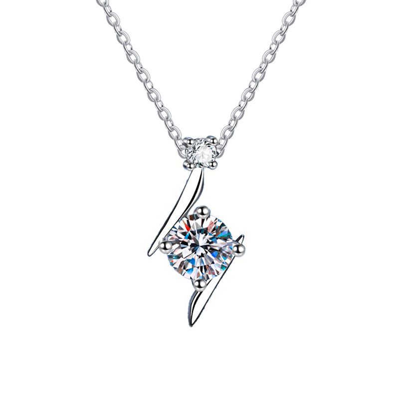 S925 Sterling Silver Necklace Moissanite Clavicle Chain - Beauty Accessories