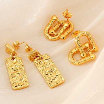 Fashion Stainless Steel Geometric Earrings - Beauty Accessories