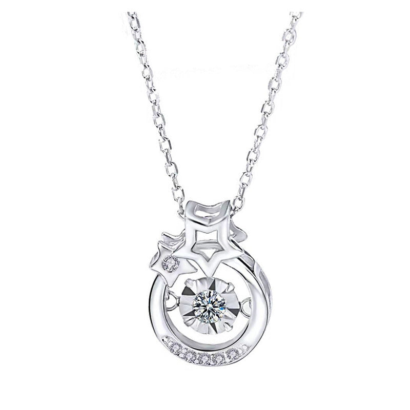 Pulsatile Heart Pendant S925 Silver Necklace Female Clavicle Chain - Beauty Accessories