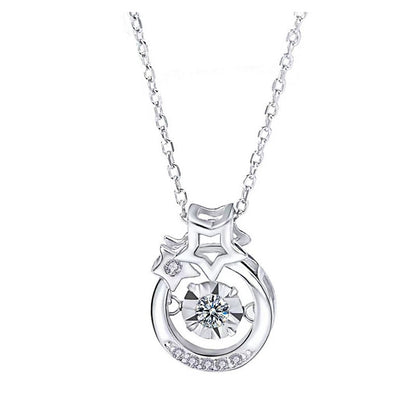 Pulsatile Heart Pendant S925 Silver Necklace Female Clavicle Chain - Beauty Accessories