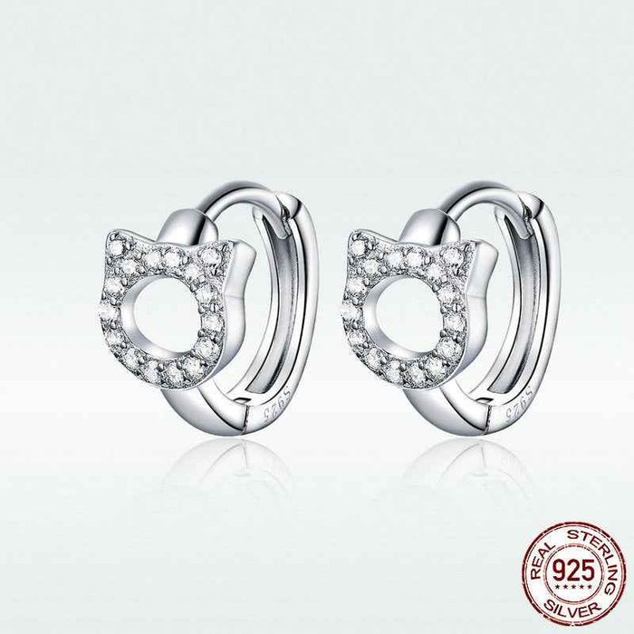 Sterling Silver Hoop Earrings S925 Fashion Trend