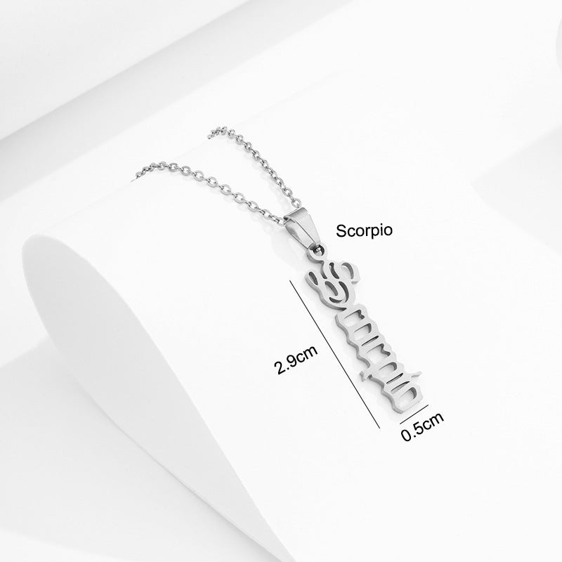 Stainless Steel Zodiac Necklace - Beauty Accessories