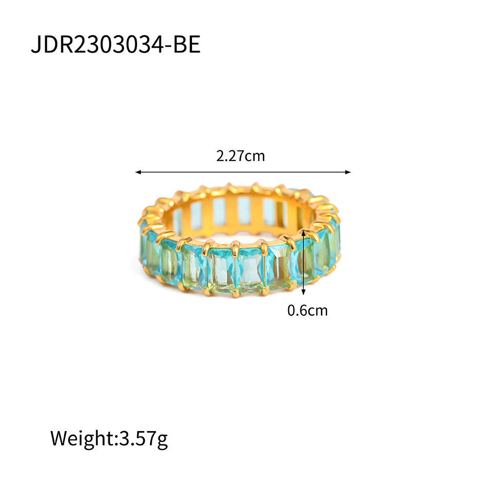 Stainless Steel Zircon Ring - Beauty Accessories