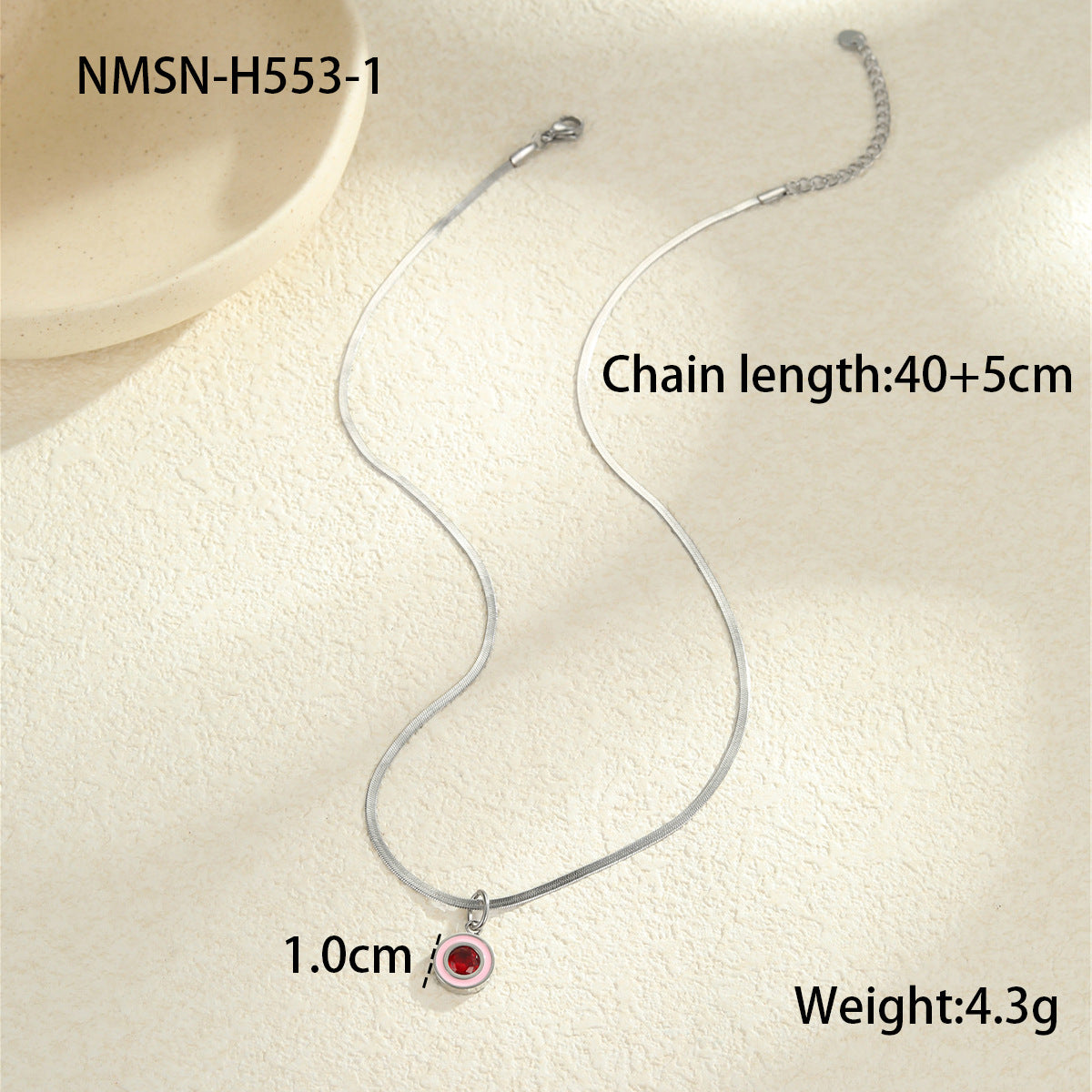 Color Zircon Minimalist Summer Stainless Steel Necklace - Beauty Accessories