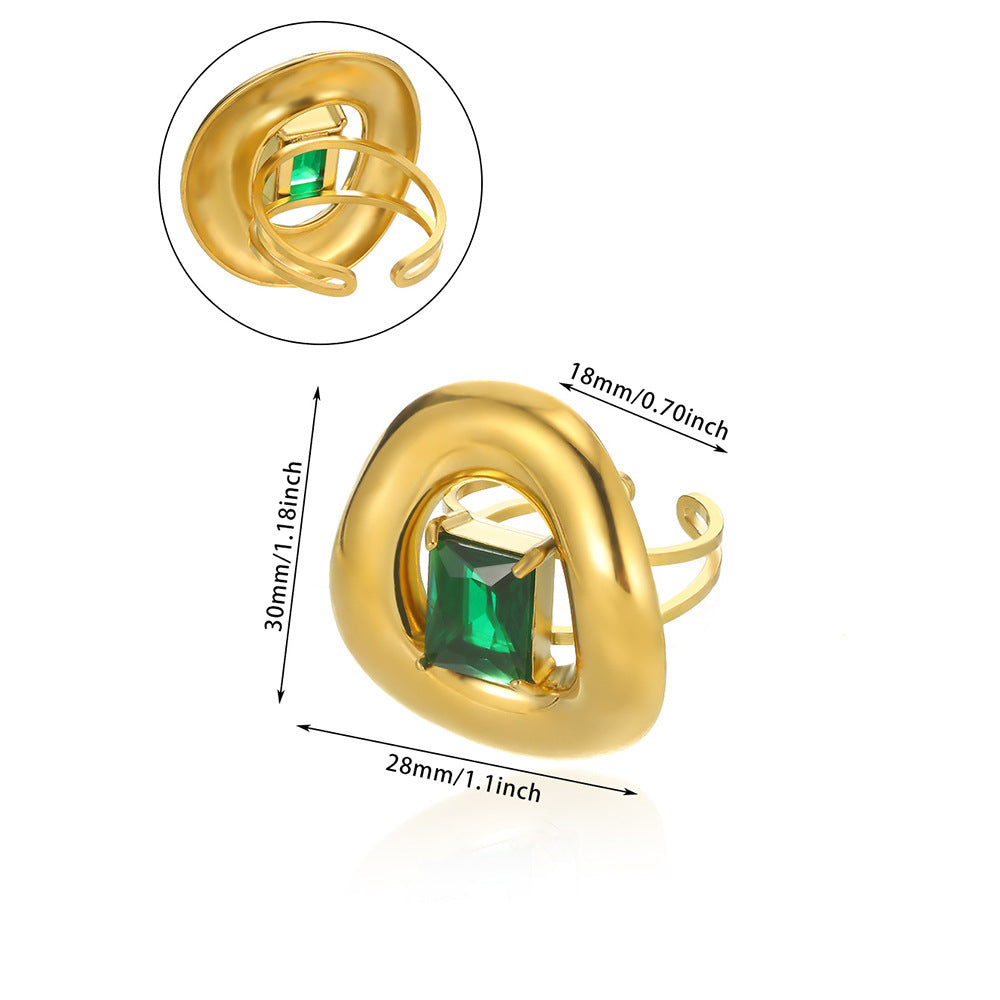 European And American New Stainless Steel Pearl Zircon Ring For Women - Beauty Accessories