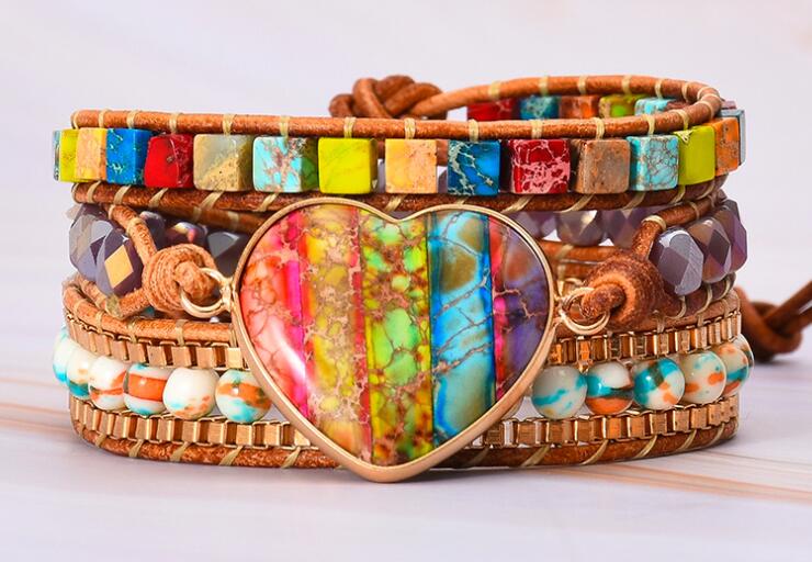Natural imperial stone hand-woven bracelet - Beauty Accessories