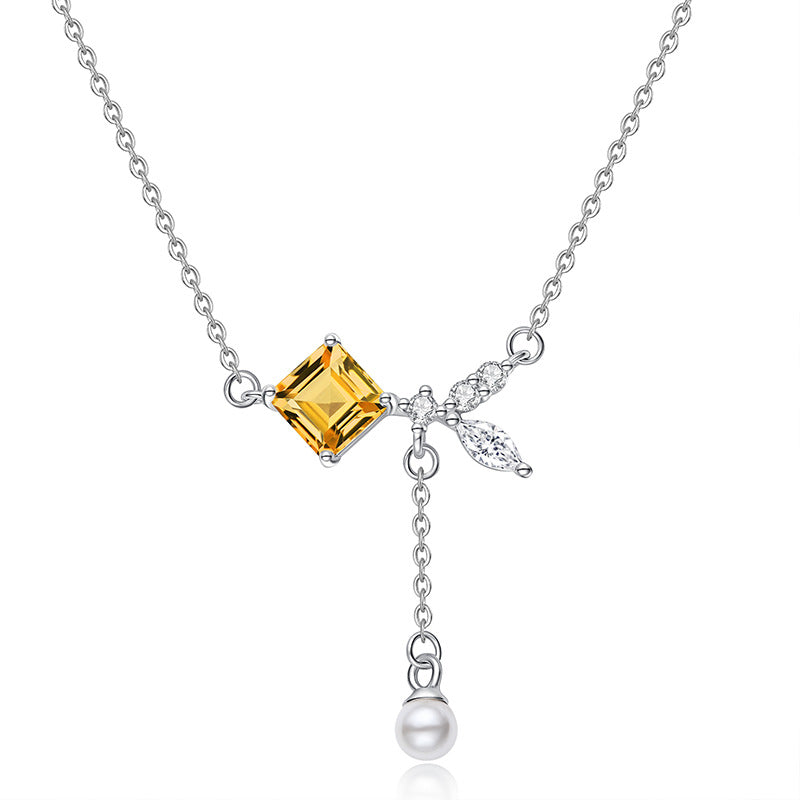 Natural Crystal Topaz Sterling Silver Necklace - Beauty Accessories