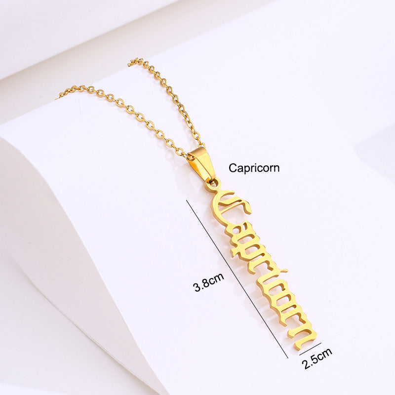 Stainless Steel Zodiac Necklace - Beauty Accessories