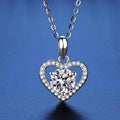 Sterling Silver Moissanite Ring Heart-shaped Necklace