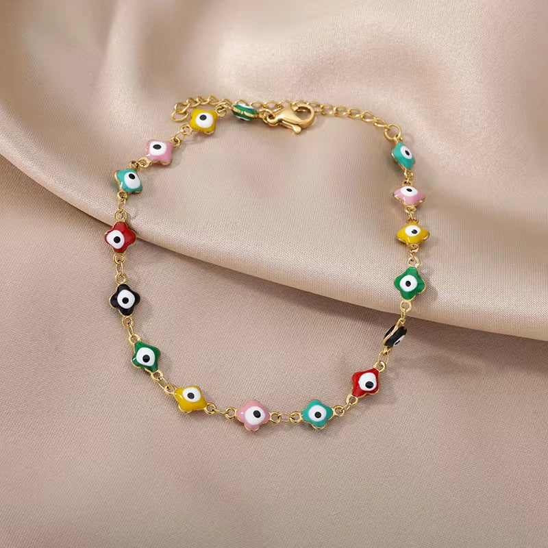 Tassel Anklet Gold Stainless Steel Waterproof Adjustable - Beauty Accessories