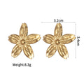 Textured Retro Gold Stainless Steel Flower Open Ring Women - Beauty Accessories