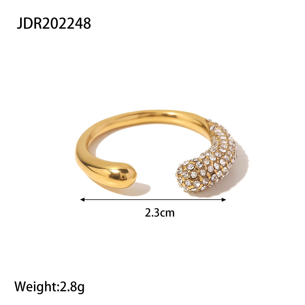 Stainless Steel Zircon Ring - Beauty Accessories
